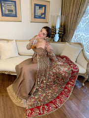 DAHAB by Sumaria’s Couture Festive Unstitched 3Pc Suit D-03 Red Poppy