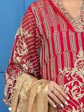 Akbar Aslam Luxury Chiffon Collection 2020 3pc Suit AAC-1102 RED TULIP - FaisalFabrics.pk