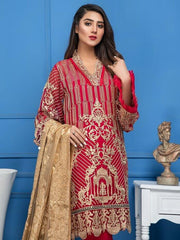 Akbar Aslam Luxury Chiffon Collection 2020 3pc Suit AAC-1102 RED TULIP - FaisalFabrics.pk
