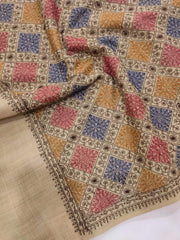Womens Kashmiri Embroidered Shawl, Silk Thread Needlework - JAAL RK-02 - FaisalFabrics.pk
