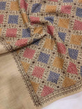 Womens Kashmiri Embroidered Shawl, Silk Thread Needlework - JAAL RK-02