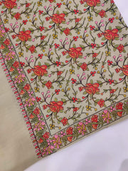 Womens Fine Wool Kashmiri Embroidered Shawl RK-03 - FaisalFabrics.pk