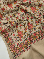 Womens Fine Wool Kashmiri Embroidered Shawl RK-05 - FaisalFabrics.pk