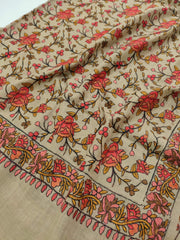 Womens Fine Wool Kashmiri Embroidered Shawl RK-05 - FaisalFabrics.pk