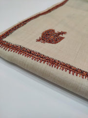 Womens Kashmiri Hand Embroidered Shawl, Border Design Work RK21008 - FaisalFabrics.pk