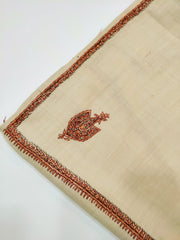 Womens Kashmiri Hand Embroidered Shawl, Border Design Work RK21008 - FaisalFabrics.pk