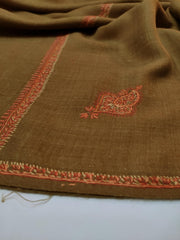 Womens Kashmiri Hand Embroidered Shawl, Border Design Work RK21009 - FaisalFabrics.pk