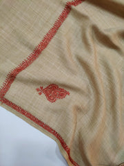 Womens Kashmiri Hand Embroidered Shawl, Border Design Work RK21012 - FaisalFabrics.pk