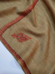 Womens Kashmiri Hand Embroidered Shawl, Border Design Work RK21014 - FaisalFabrics.pk
