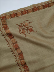 Womens Pashmina Wool Shawl with Embroidery Border work RK21015 - FaisalFabrics.pk
