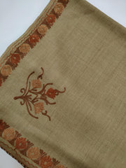 Womens Pashmina Wool Shawl with Embroidery Border work RK21015 - FaisalFabrics.pk
