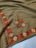 Womens Pashmina Wool Shawl with Embroidery Border work RK21017 - FaisalFabrics.pk