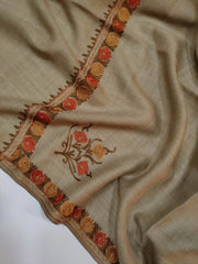 Womens Pashmina Wool Shawl with Embroidery Border work RK21018 - FaisalFabrics.pk