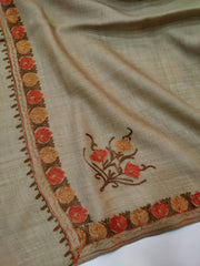 Womens Pashmina Wool Shawl with Embroidery Border work RK21018 - FaisalFabrics.pk