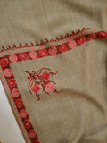 Womens Pashmina Wool Shawl with Embroidery Border work RK21020 - FaisalFabrics.pk