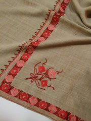 Womens Pashmina Wool Shawl with Embroidery Border work RK21020 - FaisalFabrics.pk
