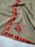 Womens Pashmina Wool Shawl with Embroidery Border work RK21021 - FaisalFabrics.pk