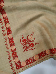 Womens Pashmina Wool Shawl with Embroidery Border work RK21022 - FaisalFabrics.pk