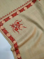 Womens Pashmina Wool Shawl with Embroidery Border work RK21022 - FaisalFabrics.pk