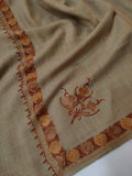 Womens Pashmina Wool Shawl with Embroidery Border work RK21024 - FaisalFabrics.pk