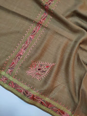 Womens Pashmina Wool Shawl with Embroidery Border work RK21026 - FaisalFabrics.pk