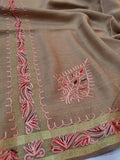 Womens Pashmina Wool Shawl with Embroidery Border work RK21026 - FaisalFabrics.pk
