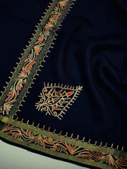 Womens Pashmina Wool Shawl with Embroidery Border work RK21027 - FaisalFabrics.pk
