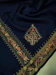 Womens Pashmina Wool Shawl with Embroidery Border work RK21027 - FaisalFabrics.pk