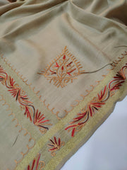 Womens Pashmina Wool Shawl with Embroidery Border work RK21032 - FaisalFabrics.pk