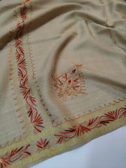 Womens Pashmina Wool Shawl with Embroidery Border work RK21033 - FaisalFabrics.pk