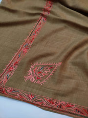 Womens Pashmina Wool Shawl with Embroidery Border work RK21040 - FaisalFabrics.pk
