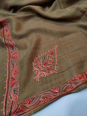Womens Pashmina Wool Shawl with Embroidery Border work RK21040 - FaisalFabrics.pk