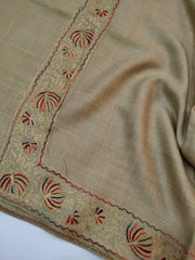 Womens Pashmina Wool Shawl with Embroidery Border work RK21042 - FaisalFabrics.pk