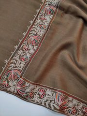 Womens Pashmina Wool Shawl with Embroidery Border work RK21043 - FaisalFabrics.pk