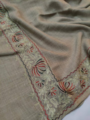 Womens Pashmina Wool Shawl with Embroidery Border work RK21044 - FaisalFabrics.pk