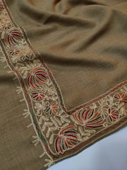 Womens Pashmina Wool Shawl with Embroidery Border work RK21045 - FaisalFabrics.pk