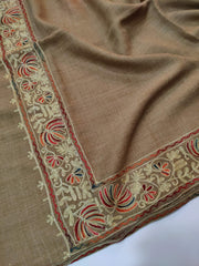 Womens Pashmina Wool Shawl with Embroidery Border work RK21047 - FaisalFabrics.pk