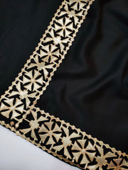 Womens Soft Wool Cashmere Shawl with Aplic Work Border Full Size RK21048 - FaisalFabrics.pk