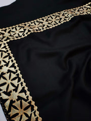 Womens Soft Wool Cashmere Shawl with Aplic Work Border Full Size RK21048 - FaisalFabrics.pk