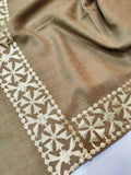 Womens Soft Wool Cashmere Shawl with Aplic Work Border Full Size RK21049 - FaisalFabrics.pk