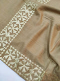 Womens Soft Wool Cashmere Shawl with Aplic Work Border Full Size RK21049 - FaisalFabrics.pk