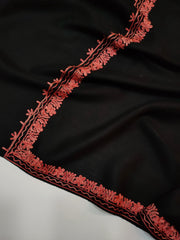 Womens Pashmina Wool Shawl with Embroidery Border work RK21050 - FaisalFabrics.pk