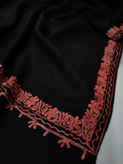 Womens Pashmina Wool Shawl with Embroidery Border work RK21050 - FaisalFabrics.pk