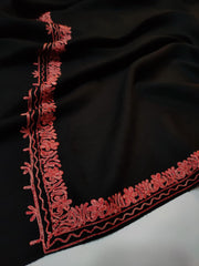 Womens Pashmina Wool Shawl with Embroidery Border work RK21050 - FaisalFabrics.pk