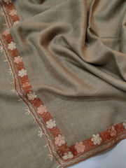 Womens Pashmina Wool Shawl with Embroidery Border work RK21053 - FaisalFabrics.pk