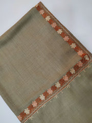 Womens Pashmina Wool Shawl with Embroidery Border work RK21053 - FaisalFabrics.pk
