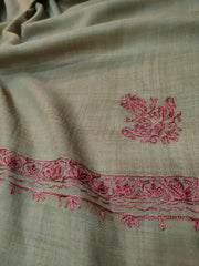 Womens Pashmina Wool Shawl with Embroidery Border work RK21055 - FaisalFabrics.pk