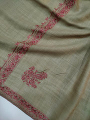Womens Pashmina Wool Shawl with Embroidery Border work RK21055 - FaisalFabrics.pk