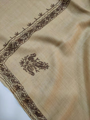 Womens Pashmina Wool Shawl with Embroidery Border work RK21057 - FaisalFabrics.pk