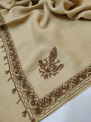 Womens Pashmina Wool Shawl with Embroidery Border work RK21061 - FaisalFabrics.pk